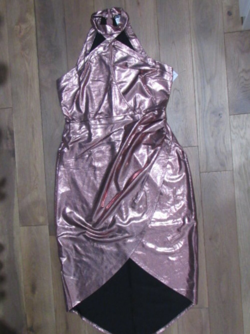 Venus Sexy Halter Dress Pink and Black L NWT